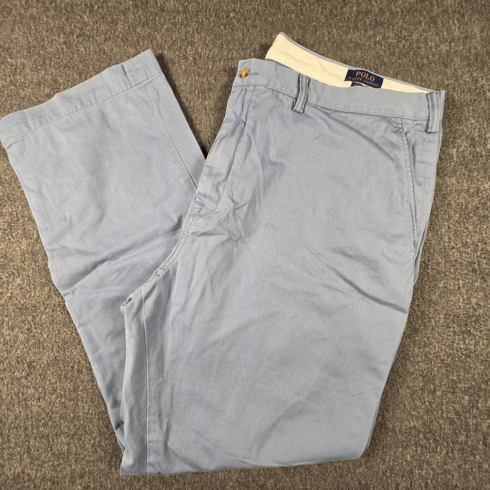 Polo Ralph Lauren Classic Fit Chino Pants Mens 42x32 Light Blue Cotton Trousers